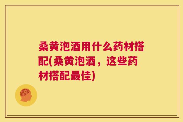 桑黄泡酒用什么药材搭配(桑黄泡酒，这些药材搭配佳)