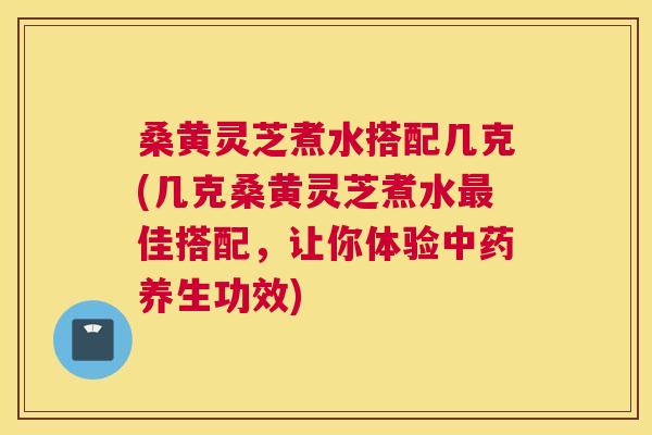 桑黄灵芝煮水搭配几克(几克桑黄灵芝煮水佳搭配，让你体验养生功效)