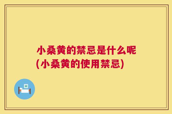 小桑黄的禁忌是什么呢(小桑黄的使用禁忌)