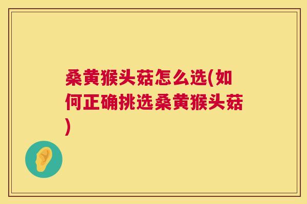 桑黄猴头菇怎么选(如何正确挑选桑黄猴头菇)