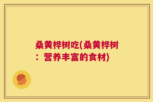 桑黄桦树吃(桑黄桦树：营养丰富的食材)