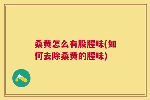 桑黄怎么有股腥味(如何去除桑黄的腥味)