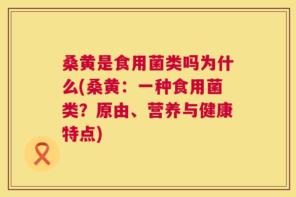 桑黄是食用菌类吗为什么(桑黄：一种食用菌类？原由、营养与健康特点)