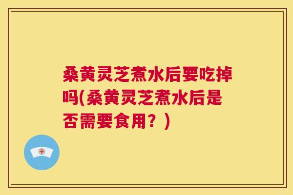 桑黄灵芝煮水后要吃掉吗(桑黄灵芝煮水后是否需要食用？)