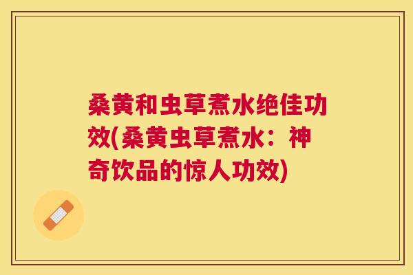 桑黄和虫草煮水绝佳功效(桑黄虫草煮水：神奇饮品的惊人功效)