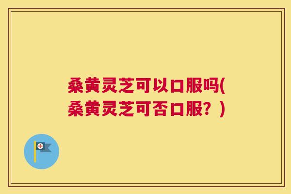 桑黄灵芝可以口服吗(桑黄灵芝可否口服？)