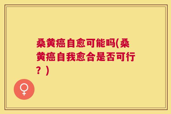 桑黄自愈可能吗(桑黄自我愈合是否可行？)