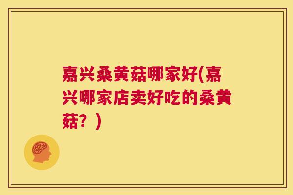 嘉兴桑黄菇哪家好(嘉兴哪家店卖好吃的桑黄菇？)