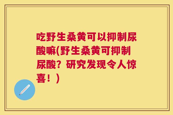 吃野生桑黄可以抑制尿酸嘛(野生桑黄可抑制尿酸？研究发现令人惊喜！)