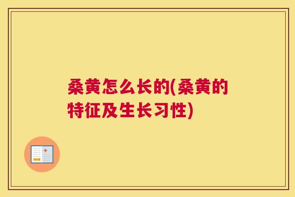桑黄怎么长的(桑黄的特征及生长习性)