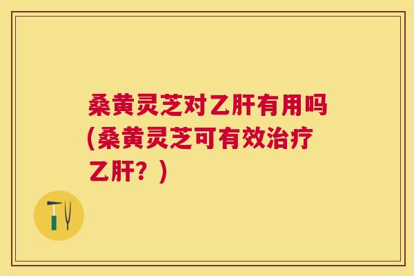 桑黄灵芝对有用吗(桑黄灵芝可有效？)