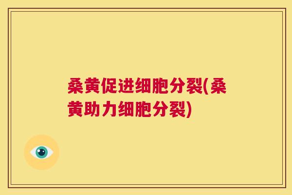 桑黄促进细胞分裂(桑黄助力细胞分裂)