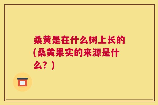 桑黄是在什么树上长的(桑黄果实的来源是什么？)