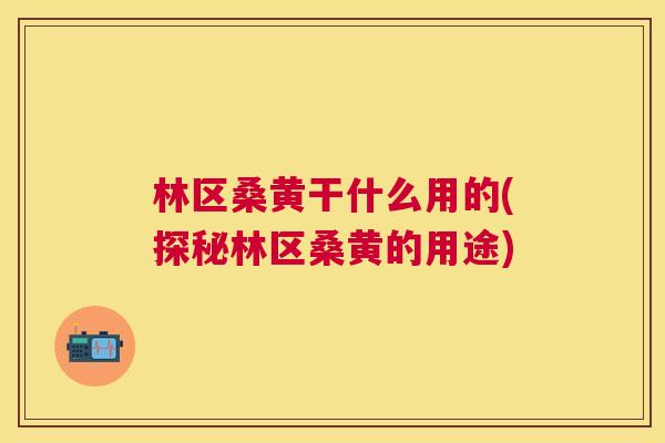 林区桑黄干什么用的(探秘林区桑黄的用途)