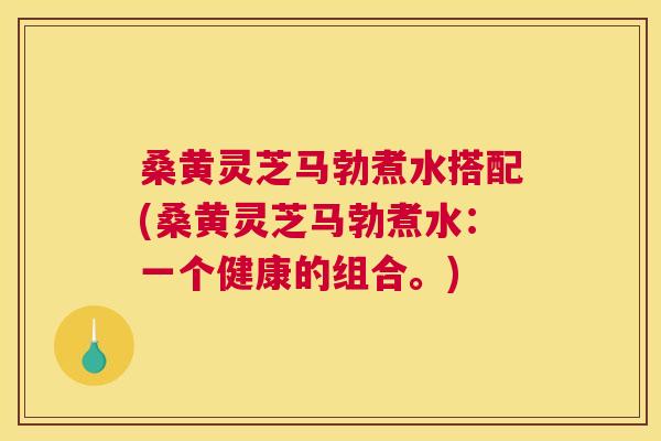 桑黄灵芝马勃煮水搭配(桑黄灵芝马勃煮水：一个健康的组合。)