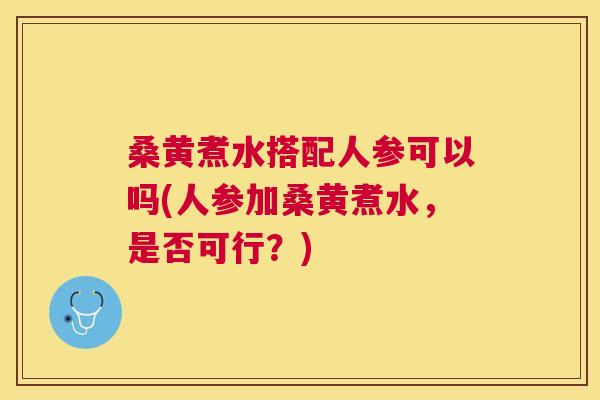 桑黄煮水搭配人参可以吗(人参加桑黄煮水，是否可行？)
