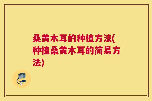 桑黄木耳的种植方法(种植桑黄木耳的简易方法)