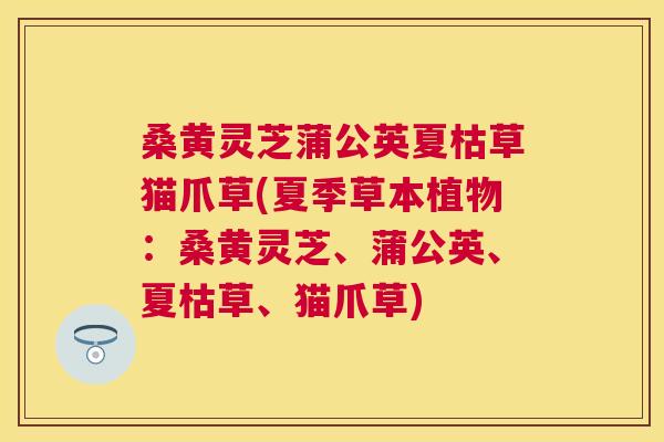 桑黄灵芝蒲公英夏枯草猫爪草(夏季草本植物：桑黄灵芝、蒲公英、夏枯草、猫爪草)
