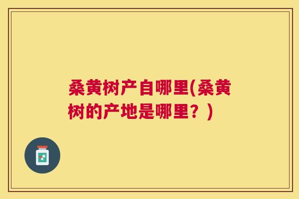 桑黄树产自哪里(桑黄树的产地是哪里？)
