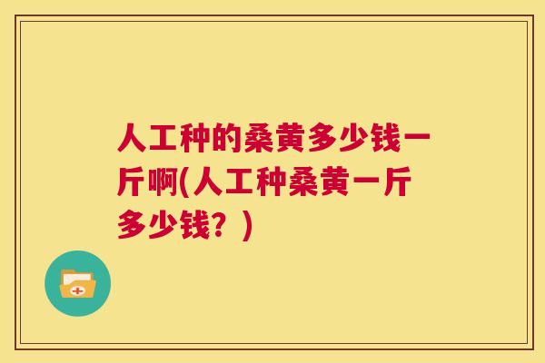 人工种的桑黄多少钱一斤啊(人工种桑黄一斤多少钱？)