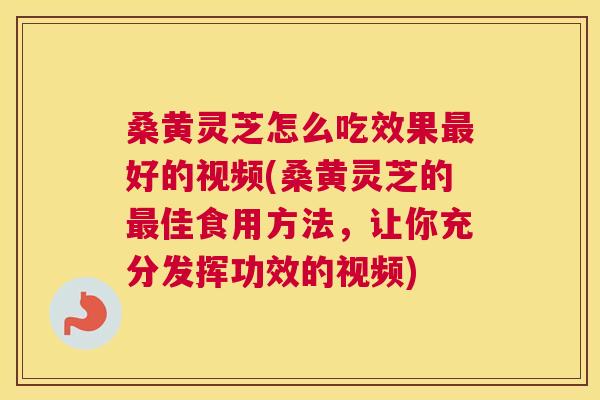 桑黄灵芝怎么吃效果好的视频(桑黄灵芝的佳食用方法，让你充分发挥功效的视频)