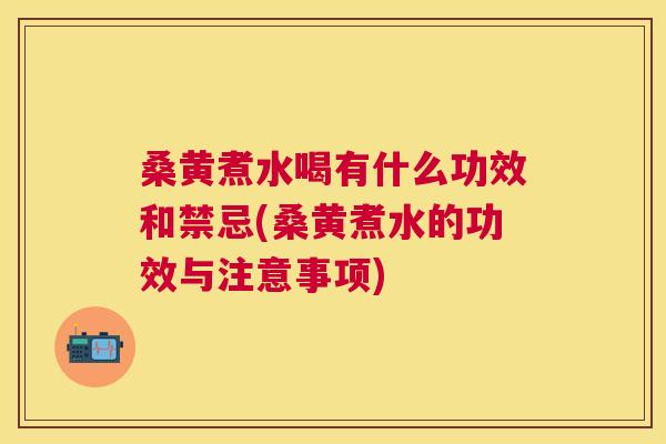 桑黄煮水喝有什么功效和禁忌(桑黄煮水的功效与注意事项)