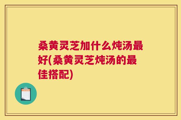 桑黄灵芝加什么炖汤好(桑黄灵芝炖汤的佳搭配)
