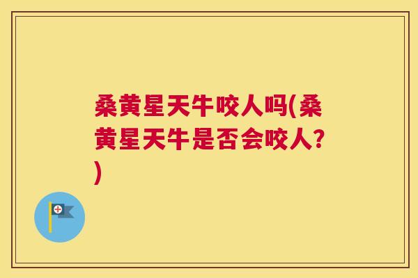 桑黄星天牛咬人吗(桑黄星天牛是否会咬人？)