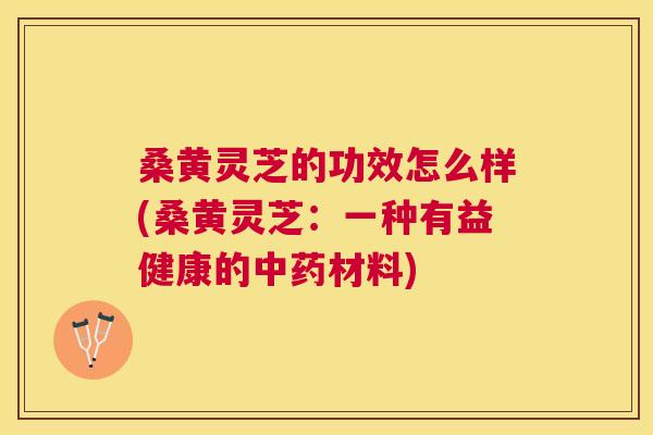 桑黄灵芝的功效怎么样(桑黄灵芝：一种有益健康的材料)
