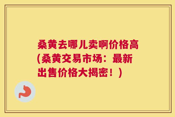 桑黄去哪儿卖啊价格高(桑黄交易市场：新出售价格大揭密！)