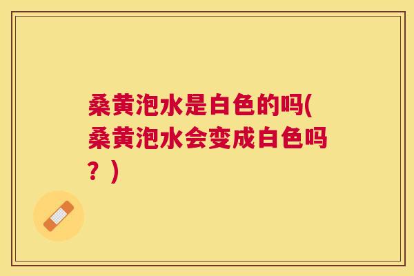 桑黄泡水是白色的吗(桑黄泡水会变成白色吗？)