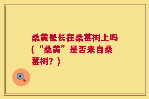 桑黄是长在桑葚树上吗(“桑黄”是否来自桑葚树？)
