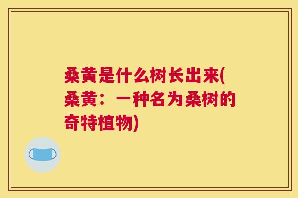桑黄是什么树长出来(桑黄：一种名为桑树的奇特植物)