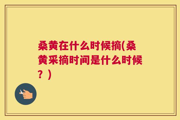 桑黄在什么时候摘(桑黄采摘时间是什么时候？)