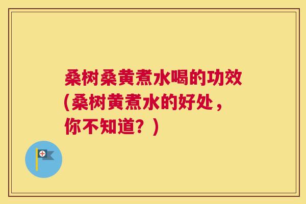 桑树桑黄煮水喝的功效(桑树黄煮水的好处，你不知道？)