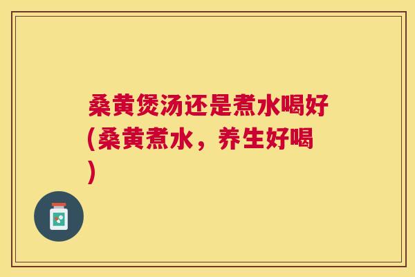 桑黄煲汤还是煮水喝好(桑黄煮水，养生好喝)