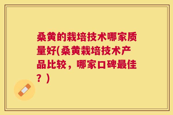 桑黄的栽培技术哪家质量好(桑黄栽培技术产品比较，哪家口碑佳？)
