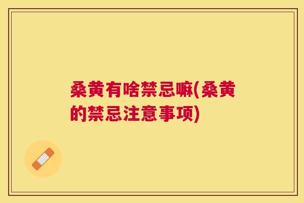 桑黄有啥禁忌嘛(桑黄的禁忌注意事项)