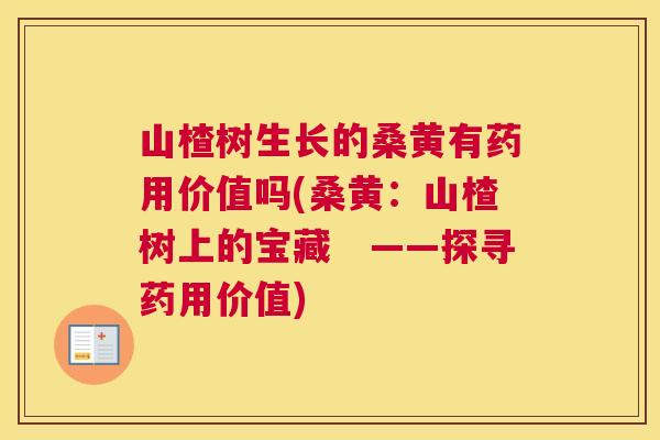 山楂树生长的桑黄有药用价值吗(桑黄：山楂树上的宝藏　——探寻药用价值)