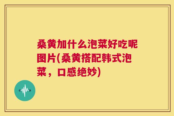 桑黄加什么泡菜好吃呢图片(桑黄搭配韩式泡菜，口感绝妙)