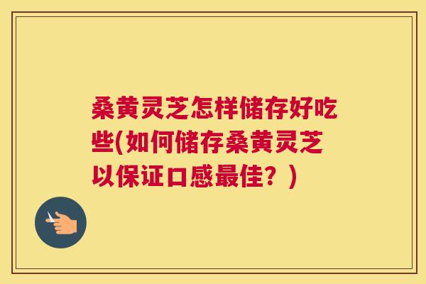 桑黄灵芝怎样储存好吃些(如何储存桑黄灵芝以保证口感佳？)