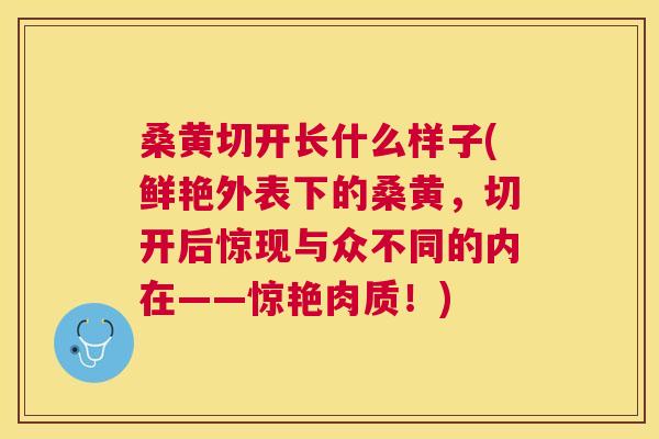 桑黄切开长什么样子(鲜艳外表下的桑黄，切开后惊现与众不同的内在——惊艳肉质！)